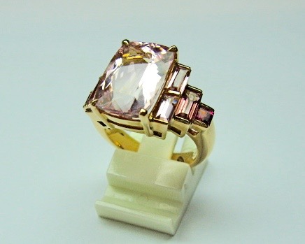 Morganite and Pink Tourmaline Ring
